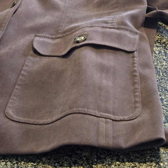 Talbots Trench Coat Jacket Overcoat Brown Belt Retro Detective Stretch Women 6 - Picture 14 of 16